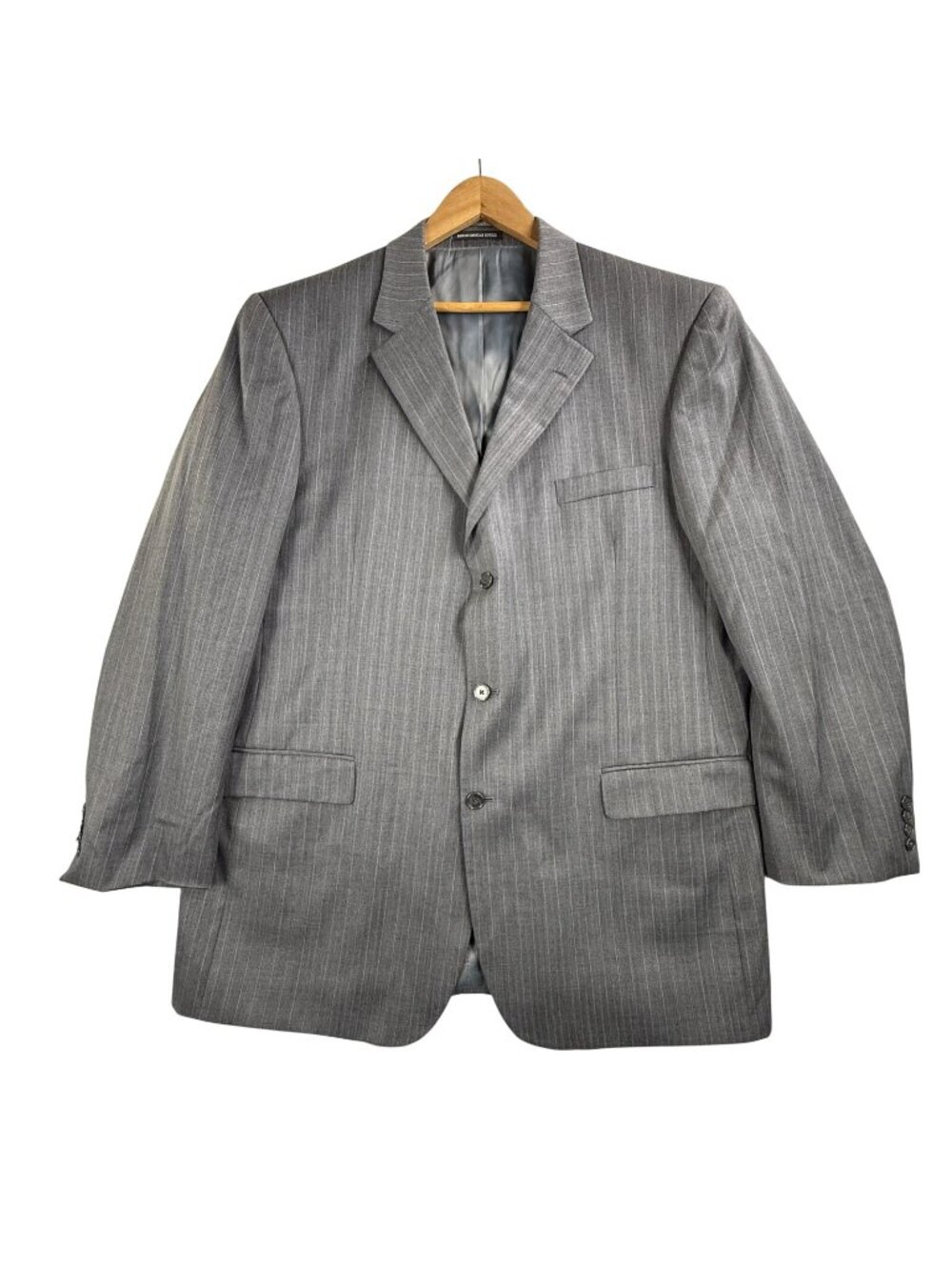 Gianfranco Ruffini Suit Jacket Mens 48XL Gray Pinstripe Wool Super 100s 2 Button - Picture 1 of 16